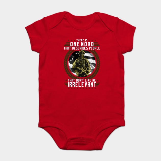 Veteran Military Soldier with rifle Baby Bodysuit by creative